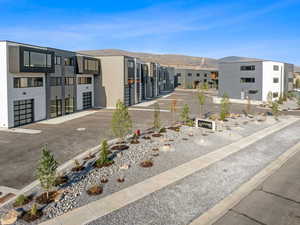 View of building exterior with a mountain view