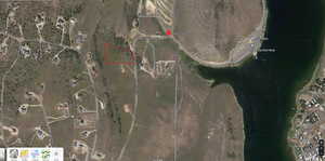 Satellite photo of lot location and  approximate boundaries.