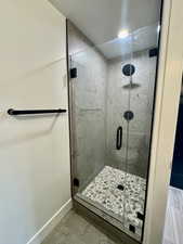 Bathroom featuring walk in shower