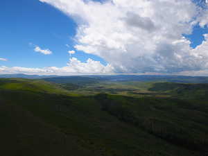 Mountain view to the south. See Scofield reservoir in the distance.