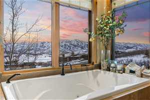 Master bedroom bath tub w/view