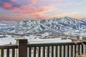 Large Decks outside Dining and Master bedroom peer out to the Deer Valley, Mayflower now East Village & Park City Mountain Resorts.
