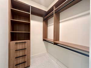 View of walk in closet