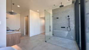 Bathroom with walk in shower