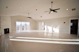 Master bedroom with fireplace, incredible valley views