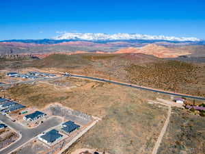 Drone / aerial view with a mountain view