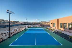 View of pickleball court