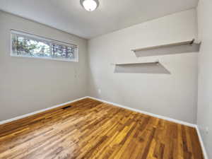 Empty room with wood-type flooring