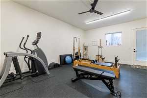 Fitness Room (364 sqft), Looking to Doorway to Outside Entrance