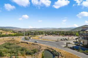 Aerial view of a water and mountain view