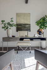 Office featuring baseboards and wood finished floors
