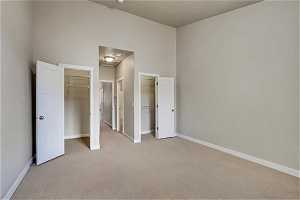Vaulted ceilings and double walk in closets.