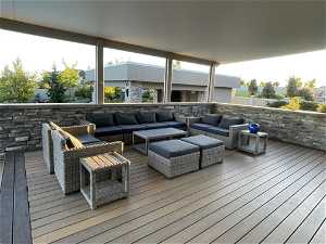 Deck featuring an outdoor sitting area