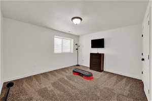 Clean, nicely carpeted bedroom with ample closet space.