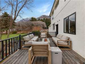 Outdoor Living on Newly Built Large Deck off Kitchen