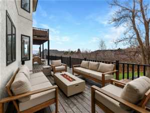 Outdoor Living on Newly Built Large Deck off Kitchen