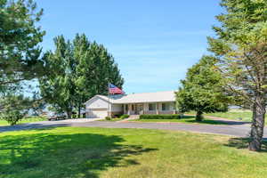 Ranch-style house with a front yard