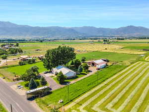 Drone / aerial view with a rural view and a mountain view