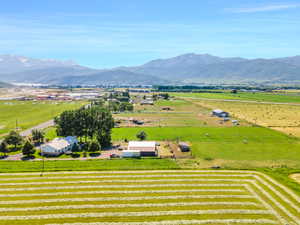 Bird's eye view with a rural view and a mountain view