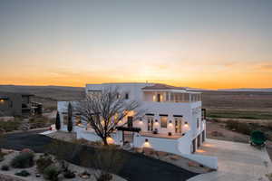 View of front of property with a patio area