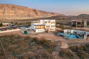 Exterior space with a mountain view