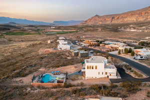 View of aerial view at dusk