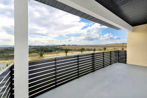 Balcony with a rural view