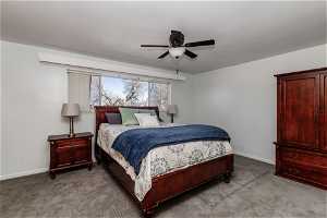 Main bedroom with ceiling fan