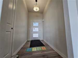 Entryway featuring dark hardwood / wood-style flooring