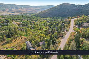 Bird's eye view featuring a mountain view