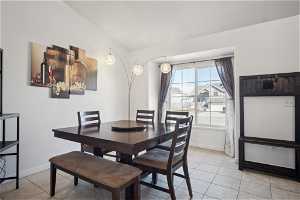Enjoy your spacious dining area with vaulted ceilings