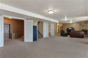 Large great room adjacent private office/game, or toy area
