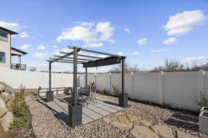 View of patio featuring a pergola