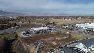 Aerial view featuring a mountain view