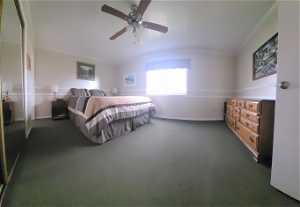 Primary Bedroom is very large, this is a California King bed,