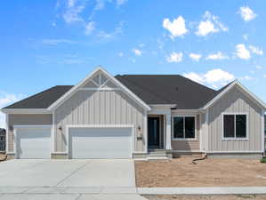 View of front of house with a garage