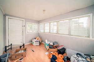 Interior space with light wood-style flooring