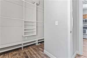 2nd Bedroom on main level. On the small side. Makes a great walkin closet, an office, extended pantry or storage.