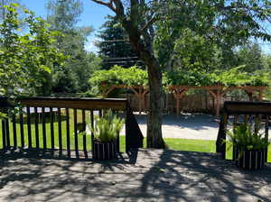 View of the back yard from back deck