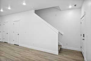 Foyer featuring light hardwood / wood-style flooring