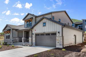 View of front of home with a garage