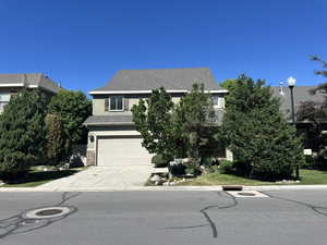 View of front of house with a garage