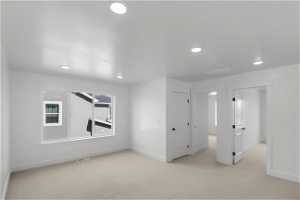 Loft or Family room with light carpet