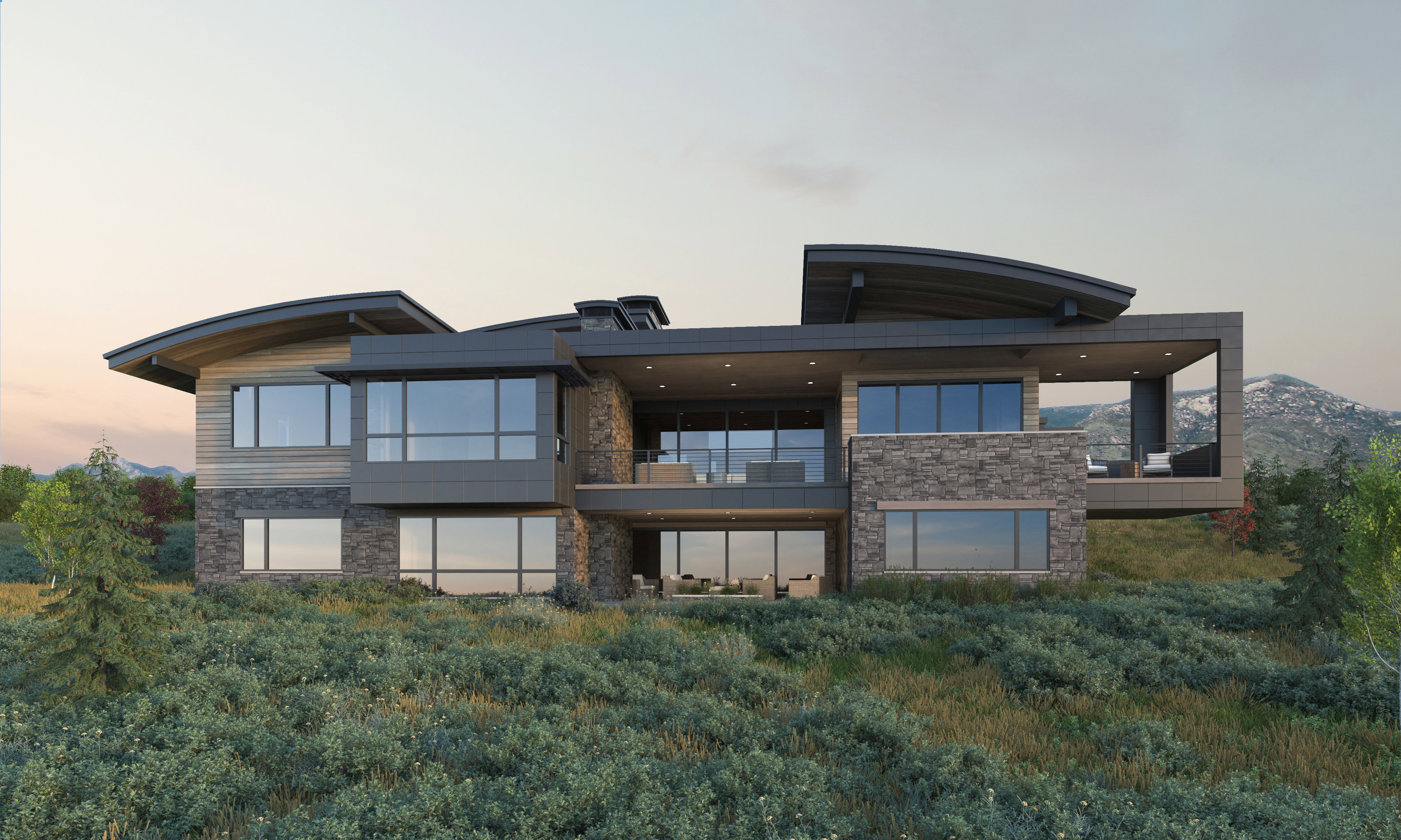 Exterior Rendering - Back of Home