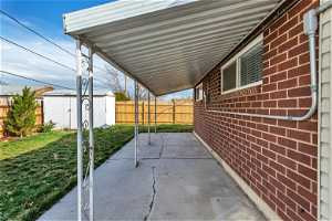 Privacy fence and storage shed