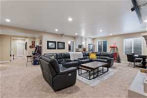 Basement family room with kitchen