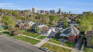 Exterior showing proximity to downtown. Plenty of street parking in addition to designated spaces