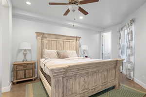 Bedroom featuring ceiling fan