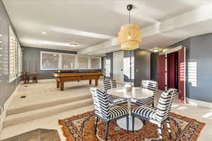 Dining room featuring pool table