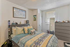 Unit 1008 - Bedroom featuring carpet flooring and a textured ceiling